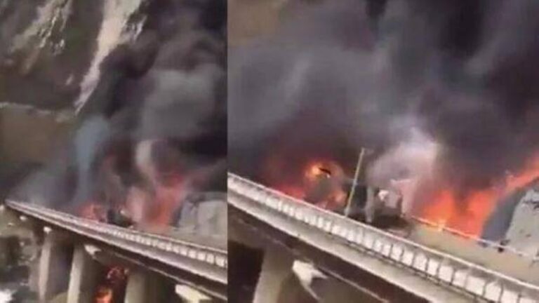 مرور-المدينة-يباشر-حادثة-اصطدام-شاحنة-وقود-بحافلة