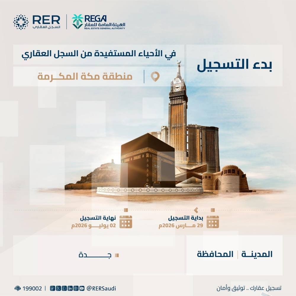 السجل-العقاري-يبدأ-تسجيل-14,750-قطعة-عقارية-في-منطقة-مكة