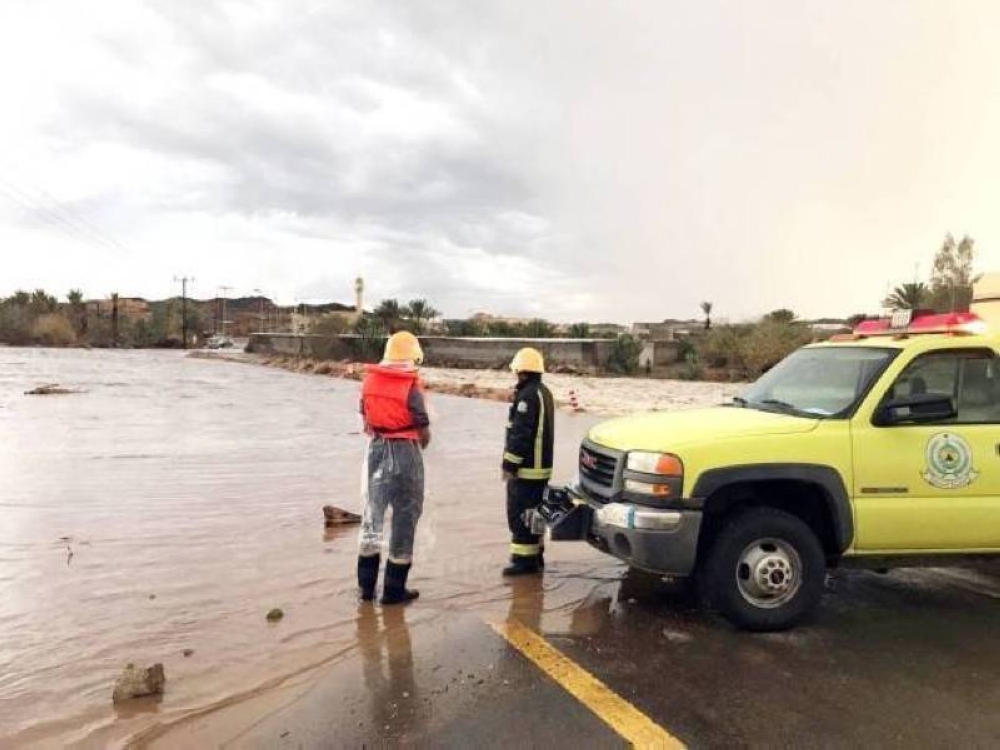 الدفاع-المدني:-12-منطقة-ستتأثر-بالأمطار