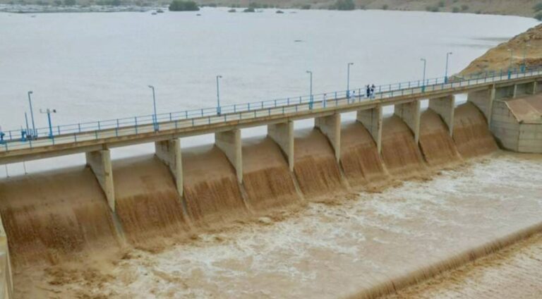الحالة المطرية ترفع منسوب عدد من السدود بالمملكة إلى مستويات المفيض مع تصريف السيول