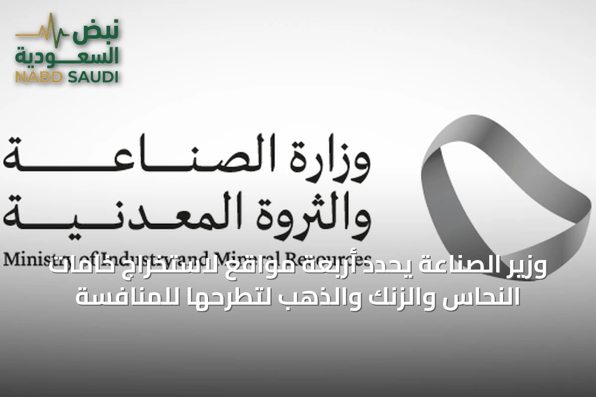وزير الصناعة يحدد أربعة مواقع لاستخراج خامات النحاس والزنك والذهب لتطرحها للمنافسة