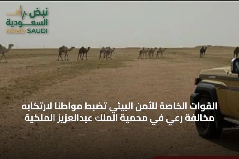 القوات الخاصة للأمن البيئي تضبط مواطنًا لارتكابه مخالفة رعي في محمية الملك عبدالعزيز الملكية