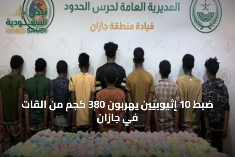 ضبط 10 إثيوبيين يهرّبون 380 كجم من القات في جازان
