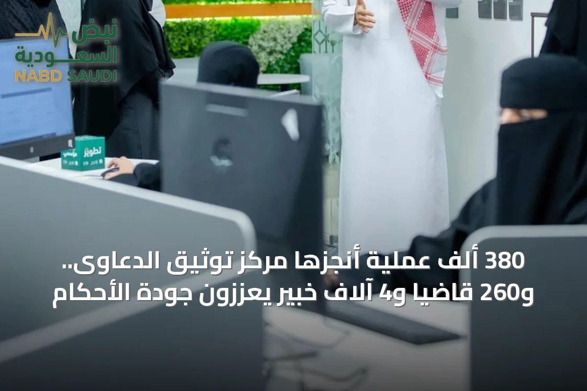 380 ألف عملية أنجزها مركز توثيق الدعاوى.. و260 قاضياً و4 آلاف خبير يعززون جودة الأحكام