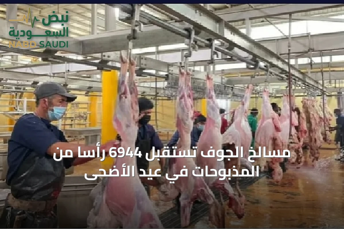 مسالخ الجوف تستقبل 6944 رأسًا من المذبوحات في عيد الأضحى