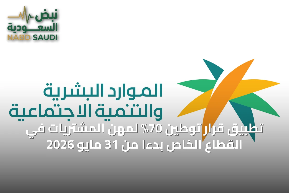 تطبيق قرار توطين 70% لمهن المشتريات في القطاع الخاص بدءًا من 31 مايو 2026