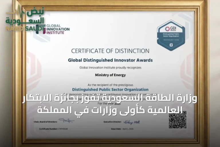 وزارة الطاقة السعودية تفوز بجائزة الابتكار العالمية كأولى وزارات في المملكة