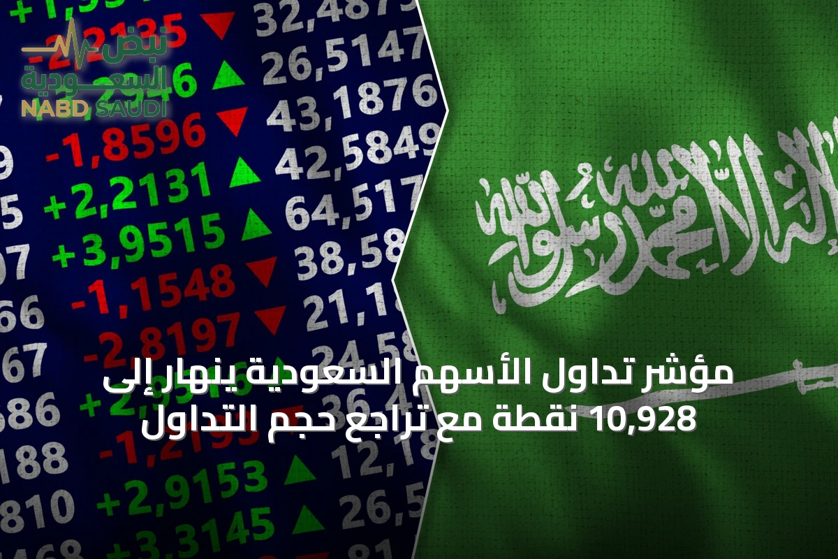 مؤشر تداول الأسهم السعودية ينهار إلى 10,928 نقطة مع تراجع حجم التداول