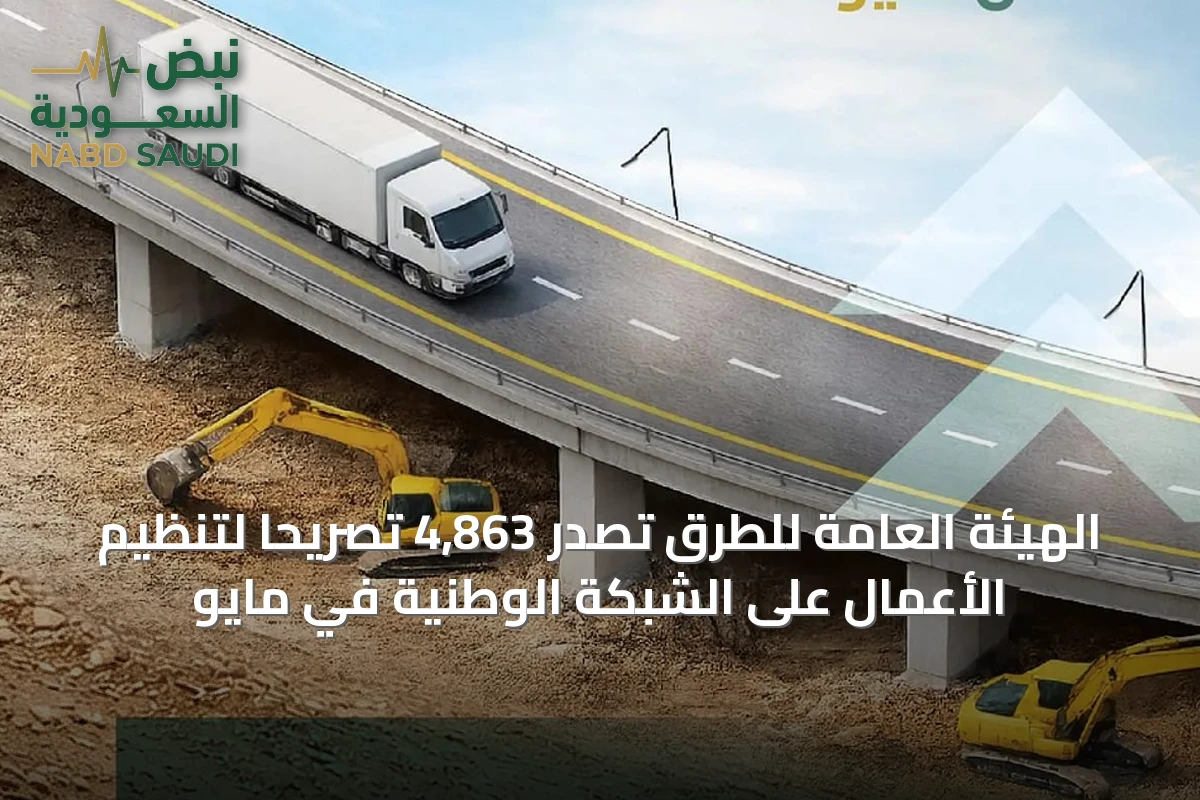 الهيئة العامة للطرق تصدر 4,863 تصريحاً لتنظيم الأعمال على الشبكة الوطنية في مايو