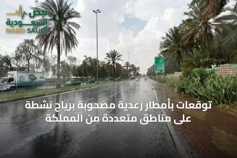 توقعات بأمطار رعدية مصحوبة برياح نشطة على مناطق متعددة من المملكة