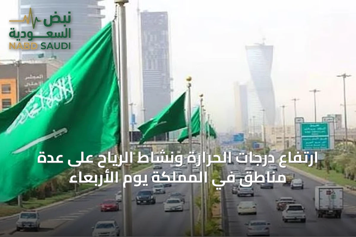 ارتفاع درجات الحرارة ونشاط الرياح على عدة مناطق في المملكة يوم الأربعاء