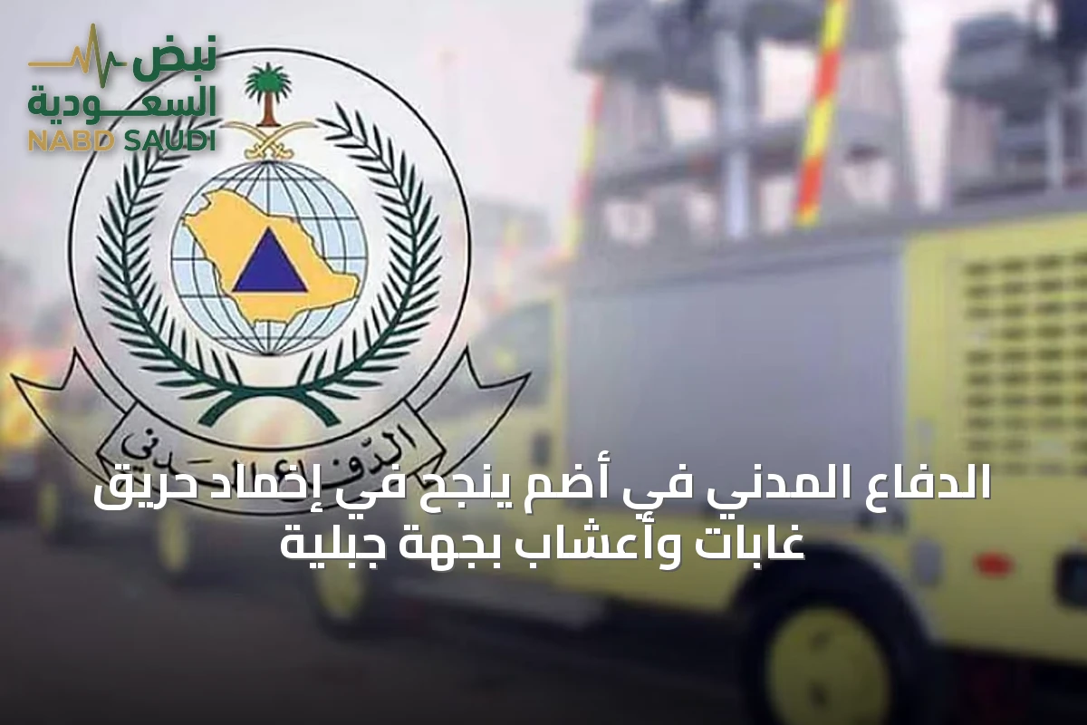 الدفاع المدني في أضم ينجح في إخماد حريق غابات وأعشاب بجهة جبلية
