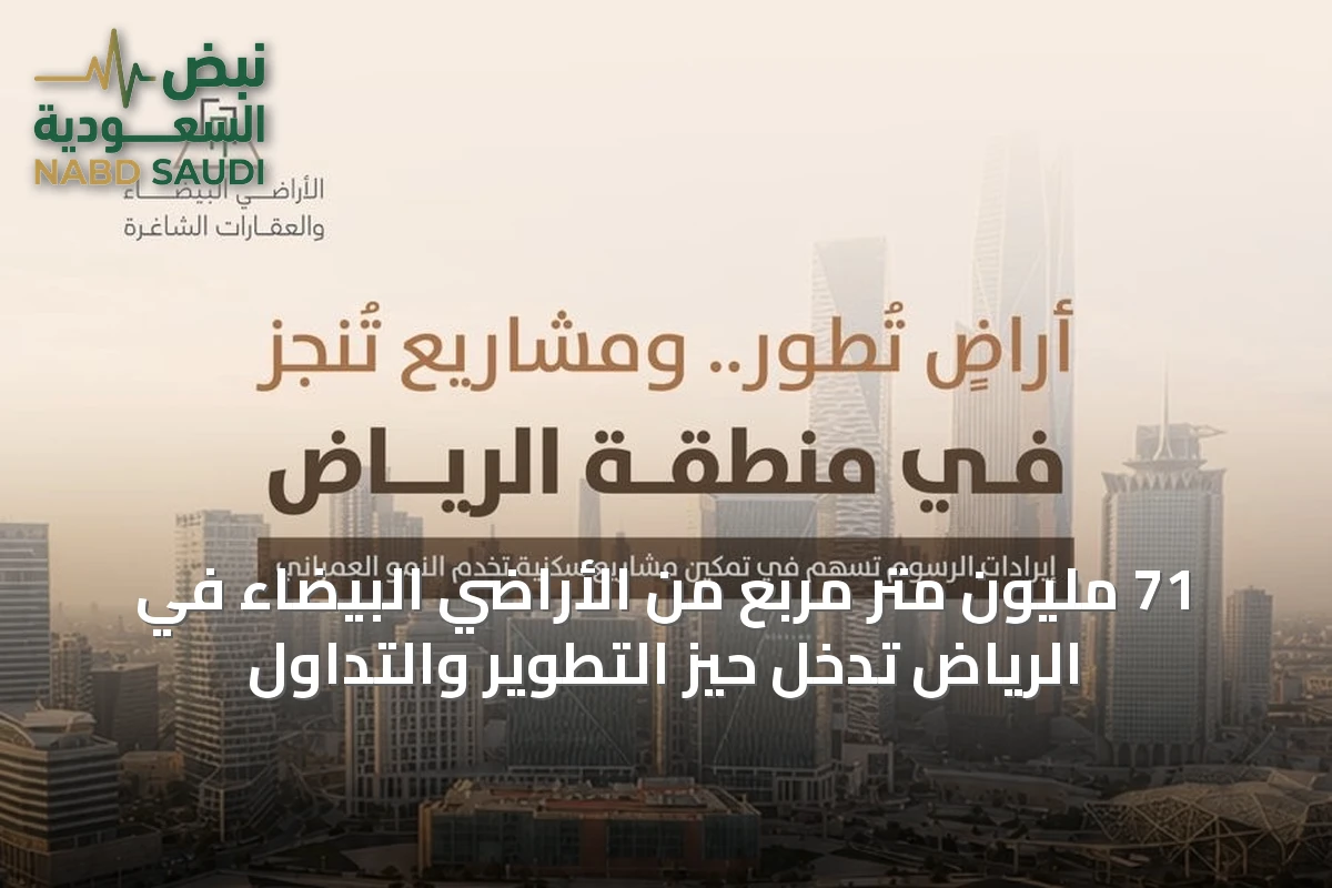 71 مليون متر مربع من الأراضي البيضاء في الرياض تدخل حيز التطوير والتداول