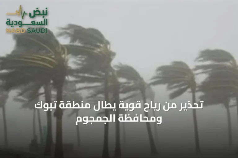 تحذير من رياح قوية يطال منطقة تبوك ومحافظة الجمجوم