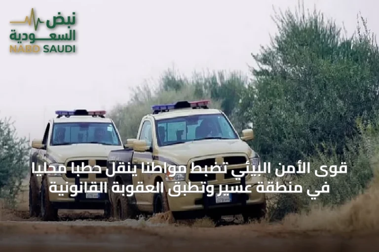 قوى الأمن البيئي تضبط مواطنًا ينقل حطبًا محليًا في منطقة عسير وتطبق العقوبة القانونية