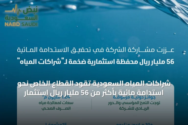 شراكات المياه السعودية تقود القطاع الخاص نحو استدامة مائية بأكثر من 56 مليار ريال استثمار