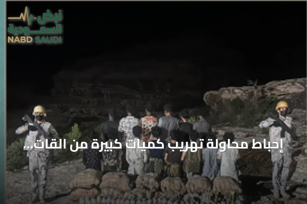 إحباط محاولة تهريب كميات كبيرة من القات بمنطقة عسير وتوقيف 14 شخصا