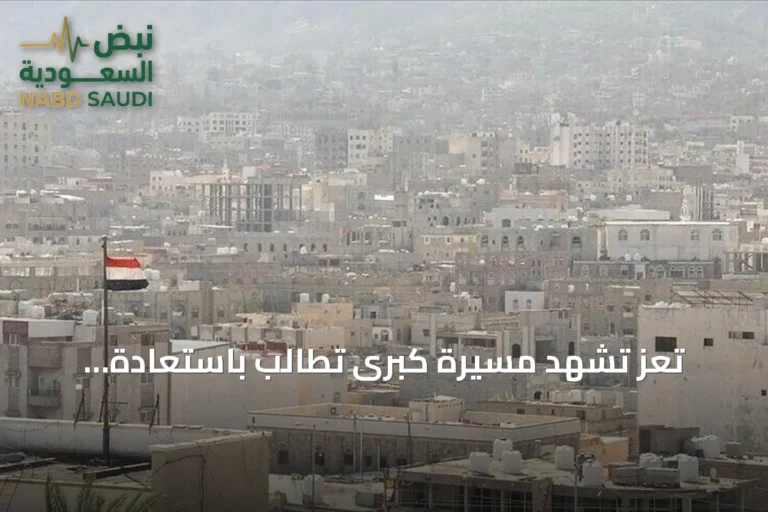 تعز تشهد مسيرة كبرى تطالب باستعادة المناطق الخاضعة لسيطرة الحوثيين