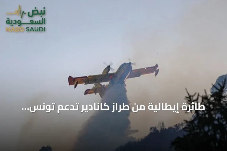 طائرة إيطالية من طراز كانادير تدعم تونس في إخماد حرائق غابات الكاف