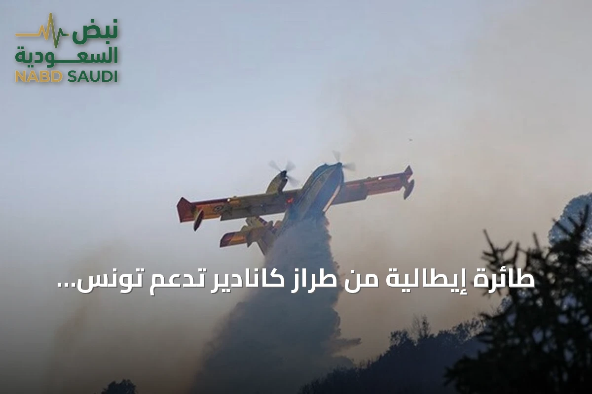 طائرة إيطالية من طراز كانادير تدعم تونس في إخماد حرائق غابات الكاف
