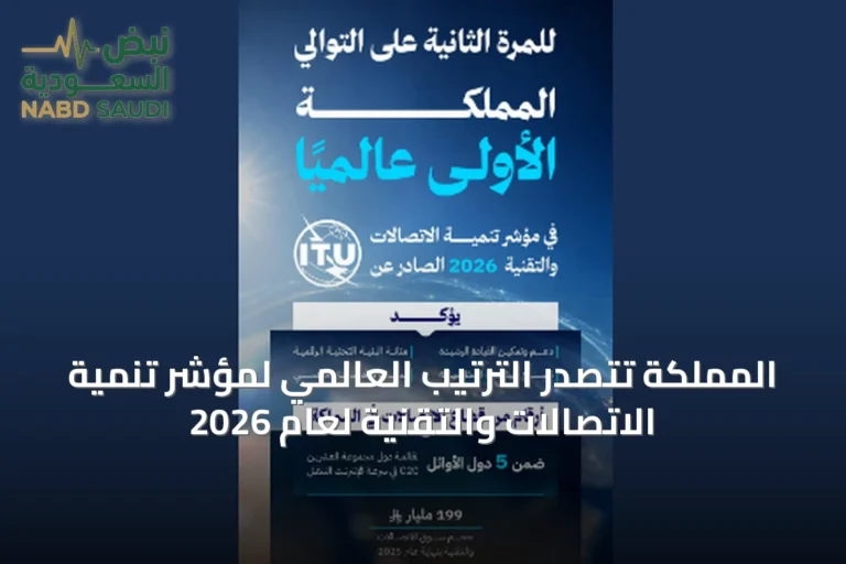 المملكة تتصدر الترتيب العالمي لمؤشر تنمية الاتصالات والتقنية لعام 2026