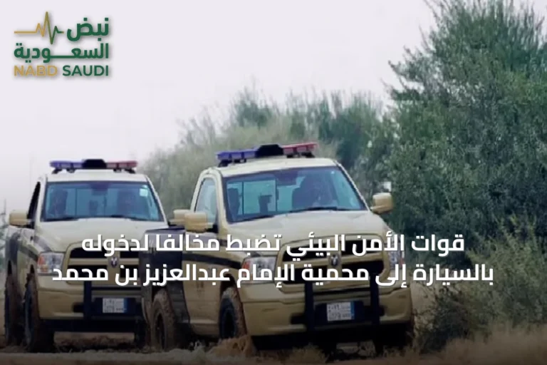 قوات الأمن البيئي تضبط مخالفًا لدخوله بالسيارة إلى محمية الإمام عبدالعزيز بن محمد