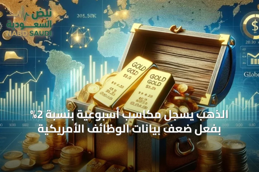الذهب يسجل مكاسب أسبوعية بنسبة 2% بفعل ضعف بيانات الوظائف الأمريكية