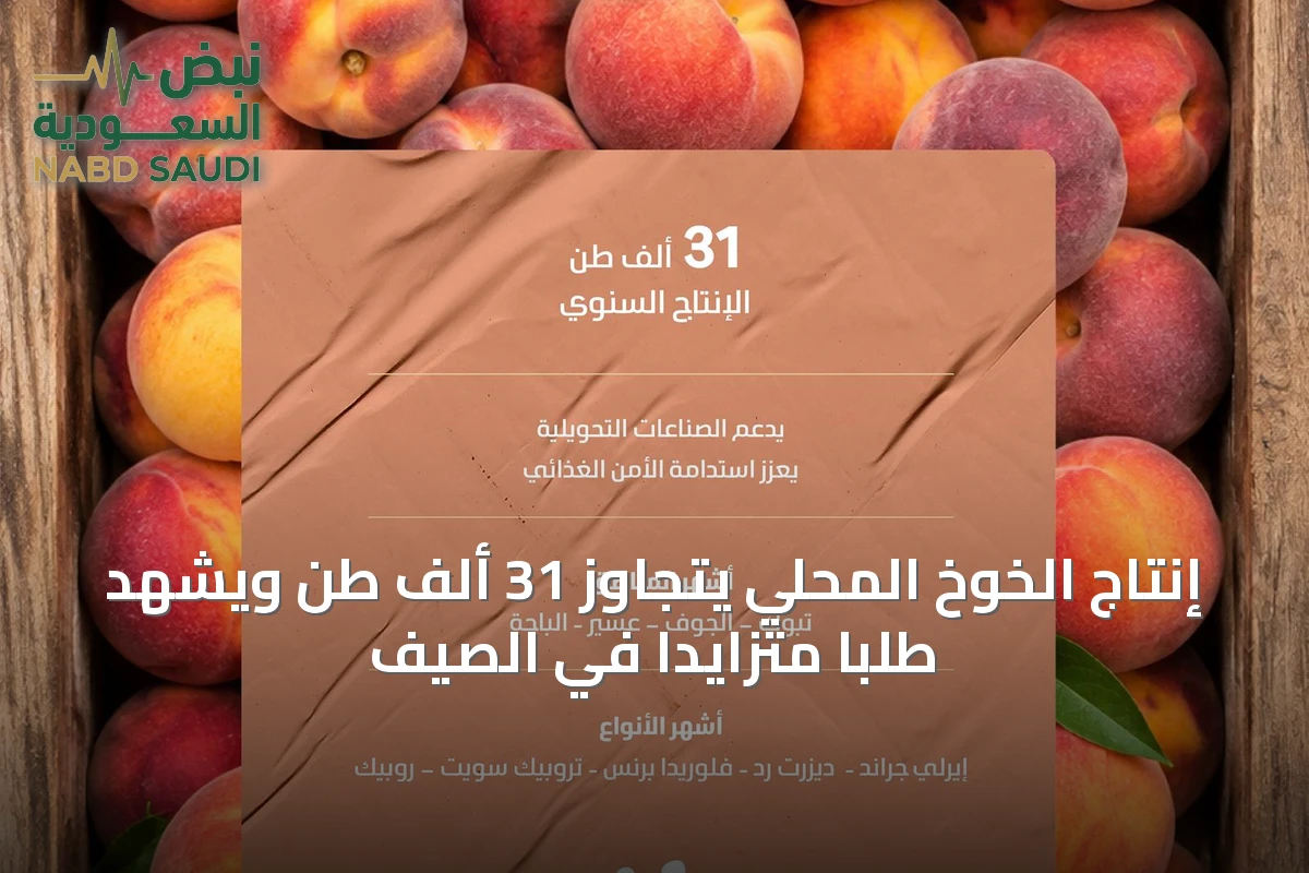 إنتاج الخوخ المحلي يتجاوز 31 ألف طن ويشهد طلباً متزايداً في الصيف