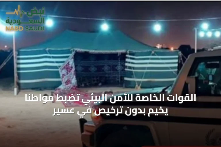 القوات الخاصة للأمن البيئي تضبط مواطنًا يخيم بدون ترخيص في عسير