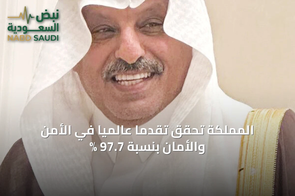 المملكة تحقق تقدمًا عالميًا في الأمن والأمان بنسبة 97.7 %