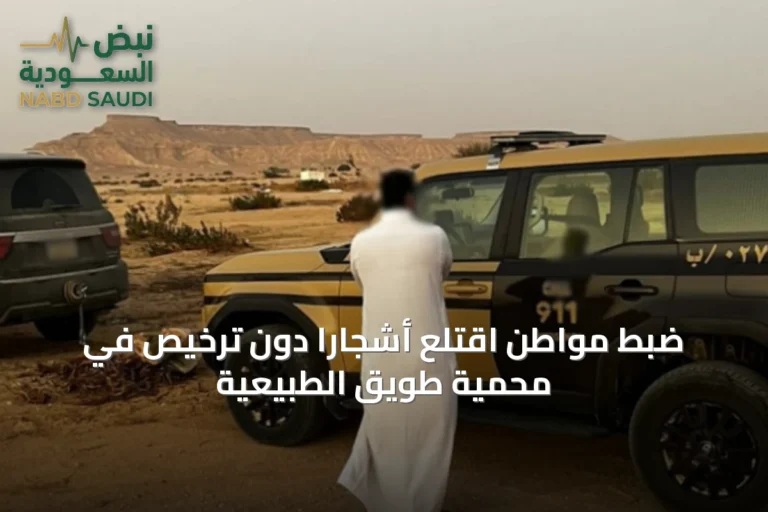 ضبط مواطن اقتلع أشجارًا دون ترخيص في محمية طويق الطبيعية