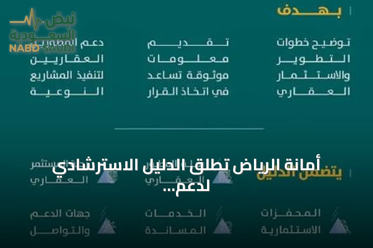 أمانة الرياض تطلق الدليل الاسترشادي لدعم المطورين والمستثمرين العقاريين