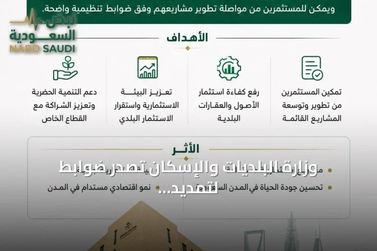 وزارة البلديات والإسكان تصدر ضوابط لتمديد العقود الإيجارية للمشاريع الاستثمارية