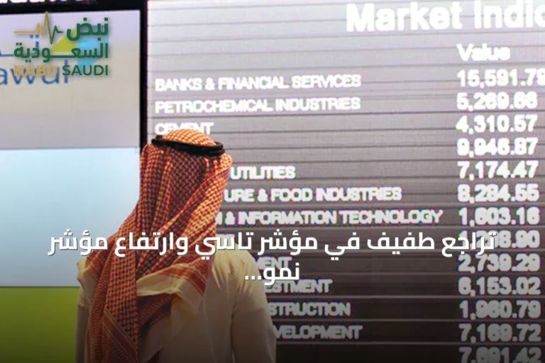 تراجع طفيف في مؤشر تاسي وارتفاع مؤشر نمو بـ43 نقطة