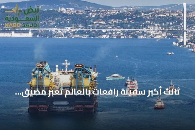 ثالث أكبر سفينة رافعات بالعالم تعبر مضيق البوسفور بإسطنبول