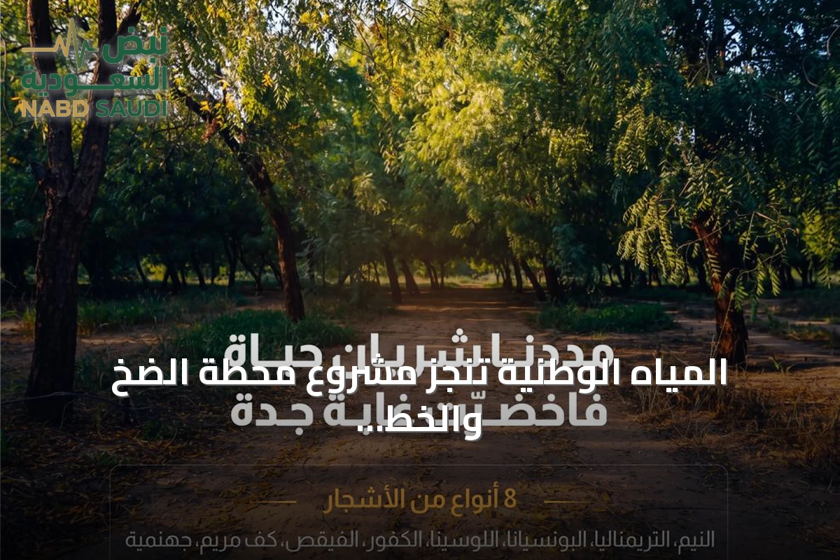 المياه الوطنية تنجز مشروع محطة الضخ والخط الناقل لمياه المعالجة بالغابة الشرقية بجدة