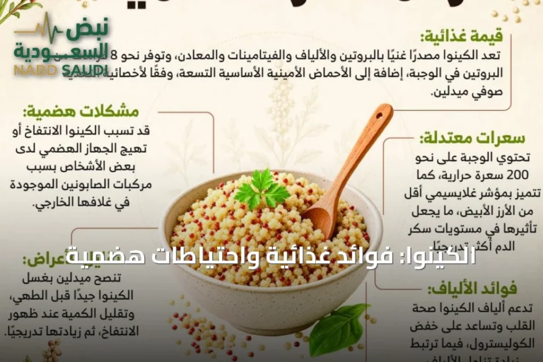 الكينوا: فوائد غذائية واحتياطات هضمية