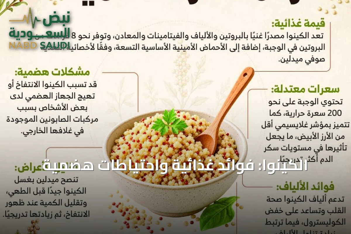 الكينوا: فوائد غذائية واحتياطات هضمية