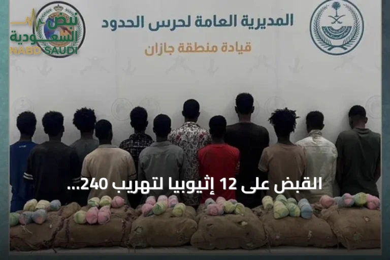 القبض على 12 إثيوبياً لتهريب 240 كيلوجراماً من القات بمنطقة جازان