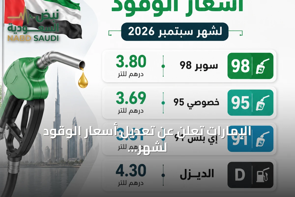 الإمارات تُعلن عن تعديل أسعار الوقود لشهر سبتمبر 2026