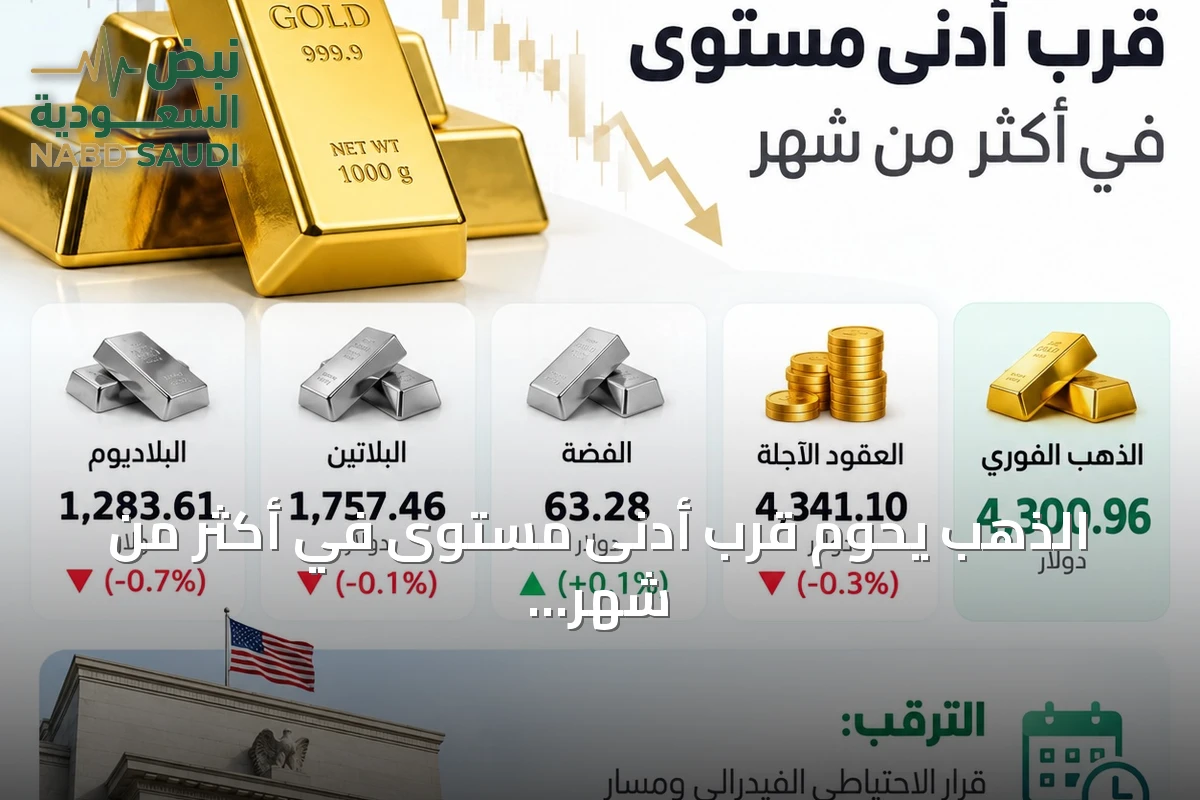الذهب يحوم قرب أدنى مستوى في أكثر من شهر بانتظار الفيدرالي الأمريكي