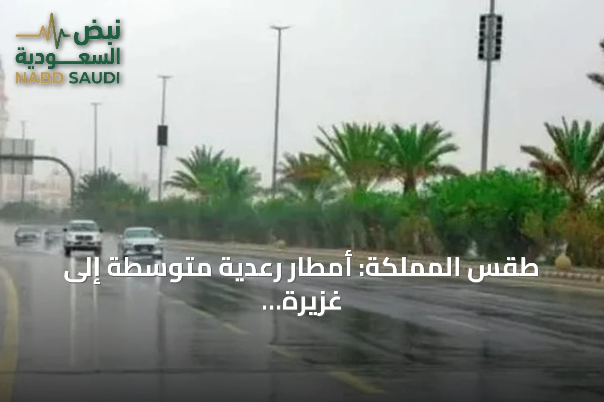 طقس المملكة: أمطار رعدية متوسطة إلى غزيرة مع برد ورياح نشطة على عدة مناطق