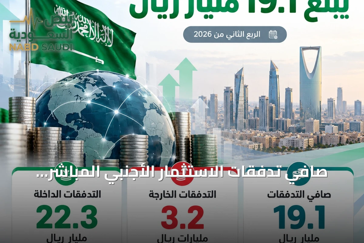 صافي تدفقات الاستثمار الأجنبي المباشر بالمملكة يسجل 19.1 مليار ريال في الربع الثاني من 2026