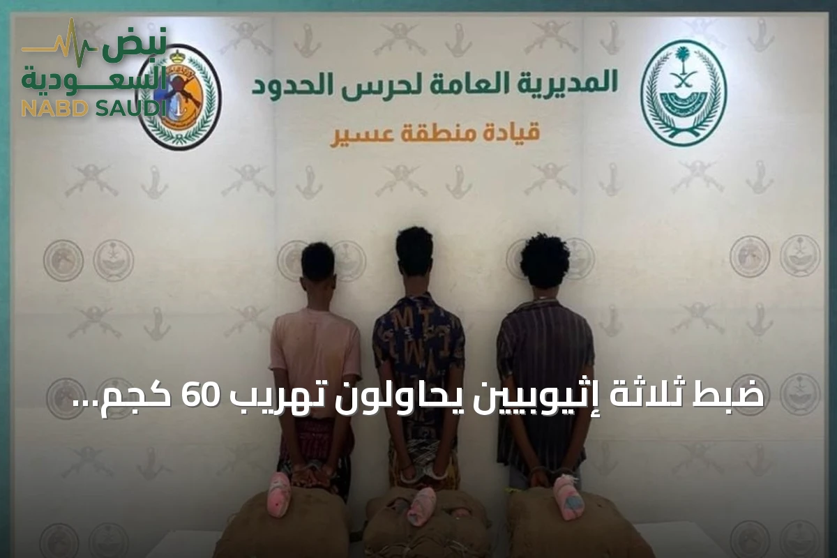 ضبط ثلاثة إثيوبيين يحاولون تهريب 60 كجم قات بعسير