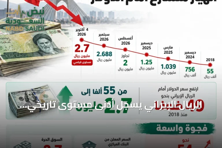 الريال الإيراني يسجل أدنى مستوى تاريخي أمام الدولار