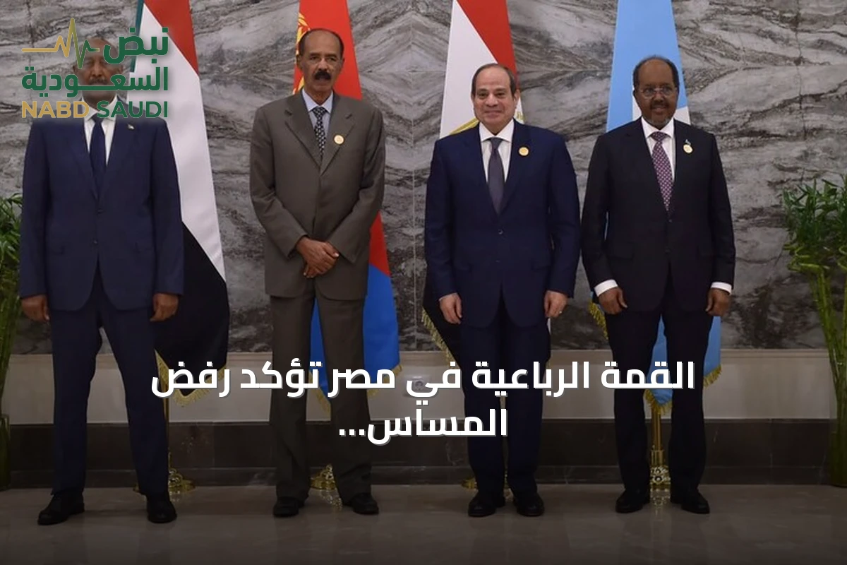 القمة الرباعية في مصر تؤكد رفض المساس بمصالح دولتي مصب النيل وتدين دعم المرتزقة في السودان