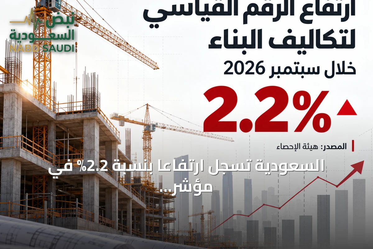 السعودية تسجل ارتفاعاً بنسبة 2.2% في مؤشر تكاليف البناء خلال سبتمبر 2026