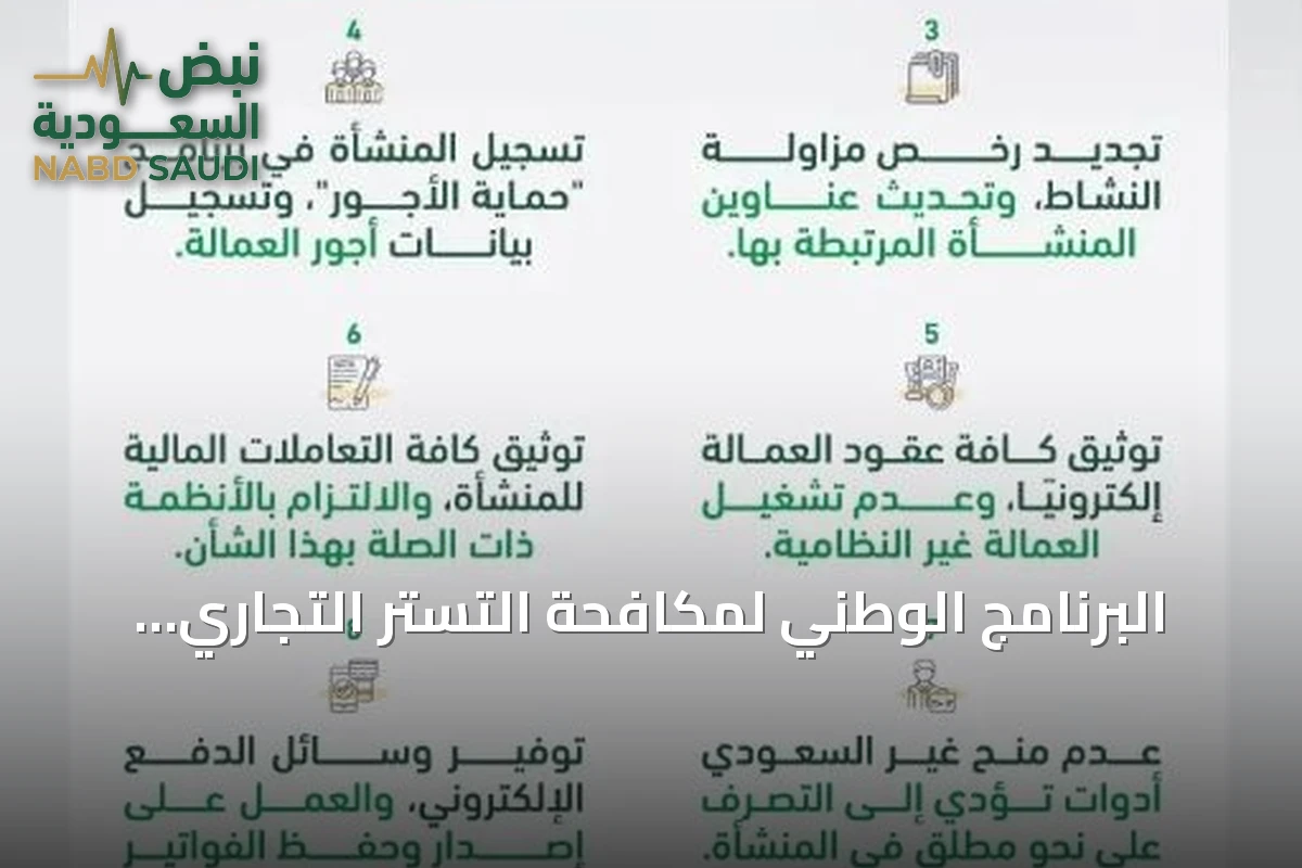 البرنامج الوطني لمكافحة التستر التجاري يحدد 10 معايير لامتثال المنشآت لقواعد السوق
